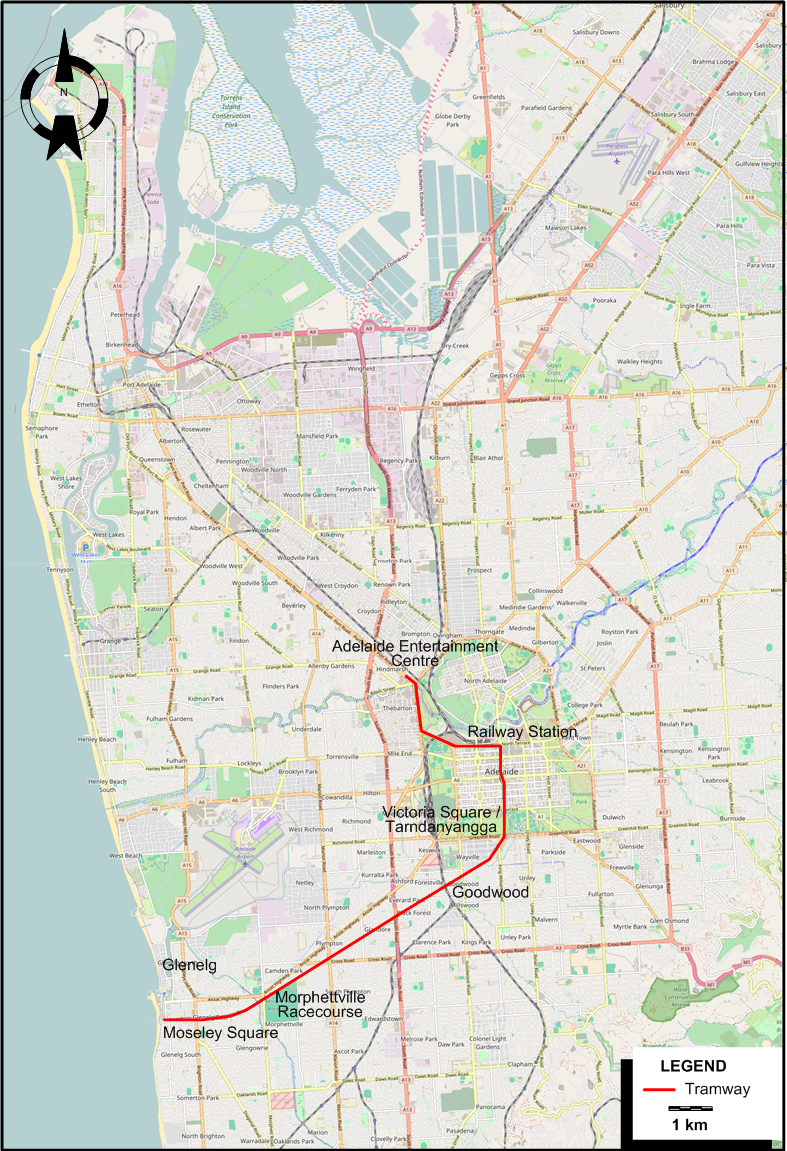 Adelaide-2010 tram map