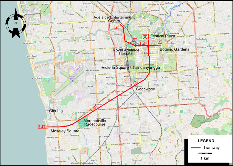 Adelaide-2018 tram map