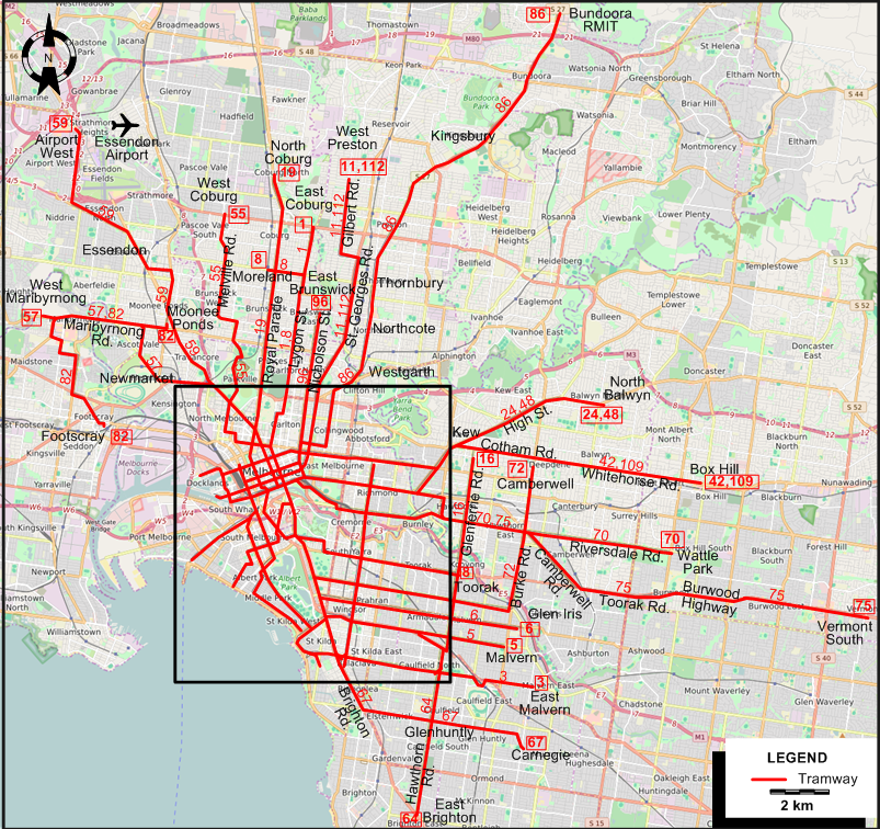 Melbourne-2010 tram map
