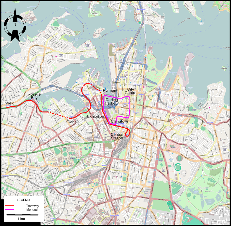 Sydney 2000 tram map