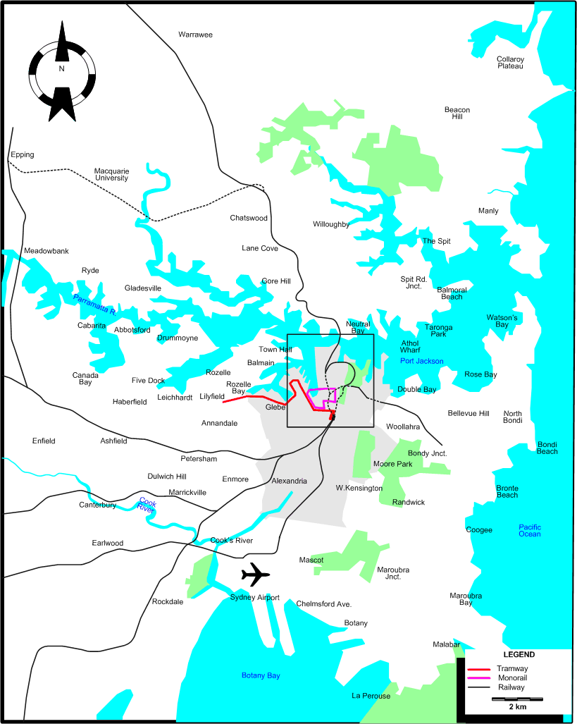 Sydney-2009 tram map