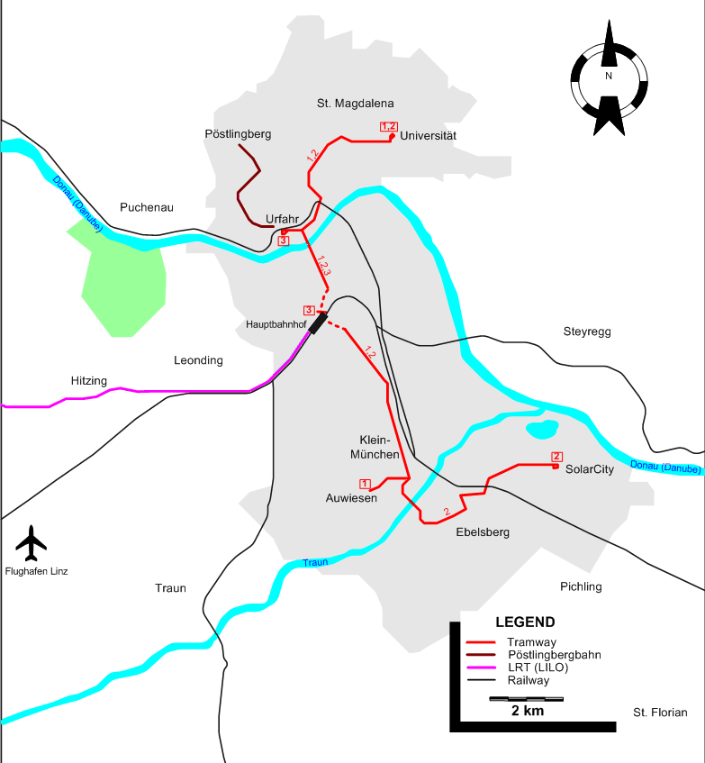 Linz 2006 tram map