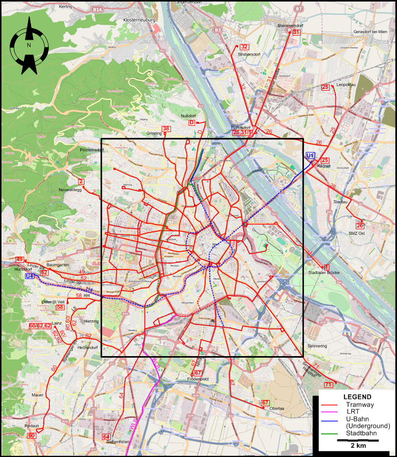 Vienna 1984 tram map