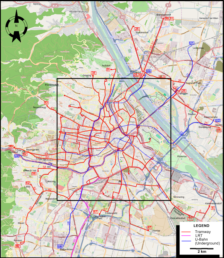 Vienna 2012 tram map
