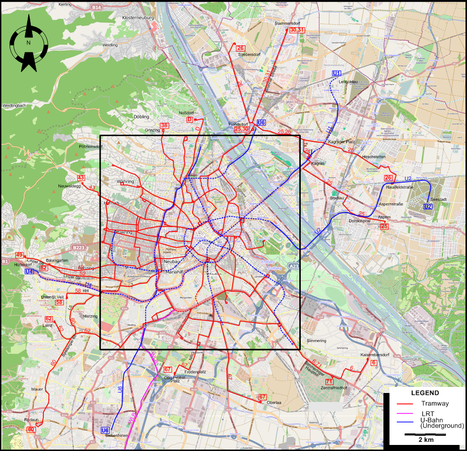 Vienna 2013 tram map