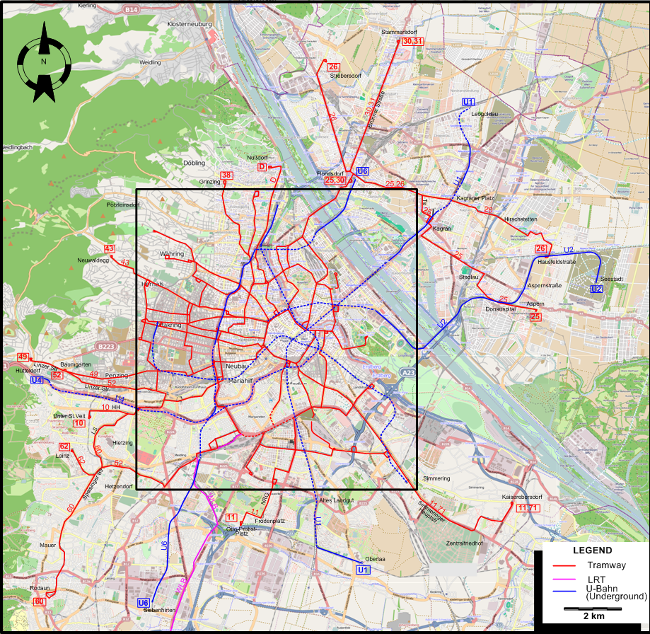 Vienna 2021 tram map