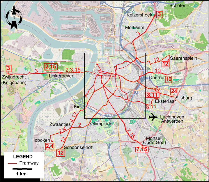Antwerp 2002 tram map