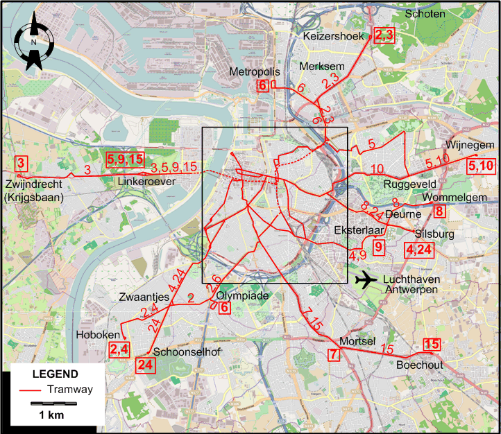 Antwerp 2015 tram map