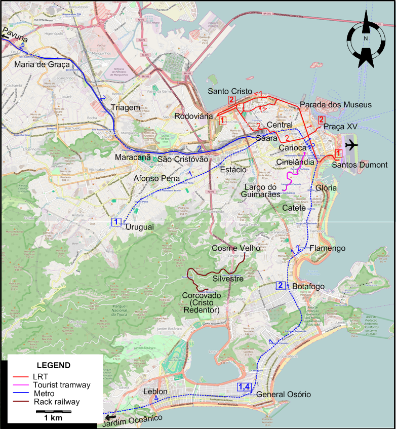 Rio de Janeiro tram map 2017