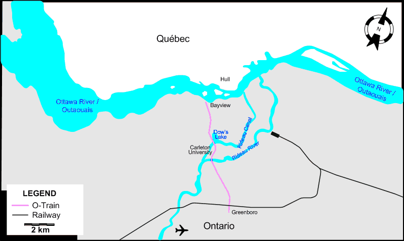 Ottawa tram map 2001