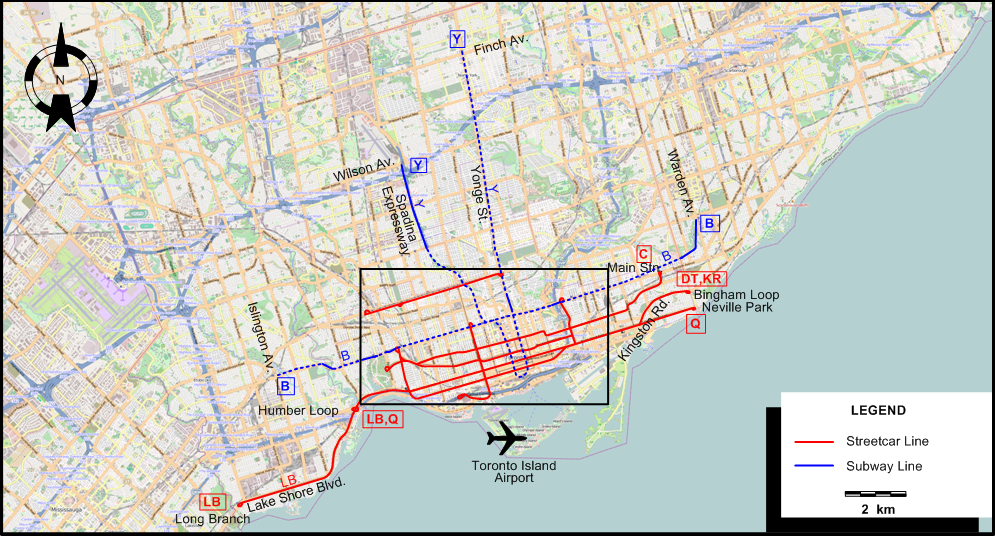Toronto-1978 tram map