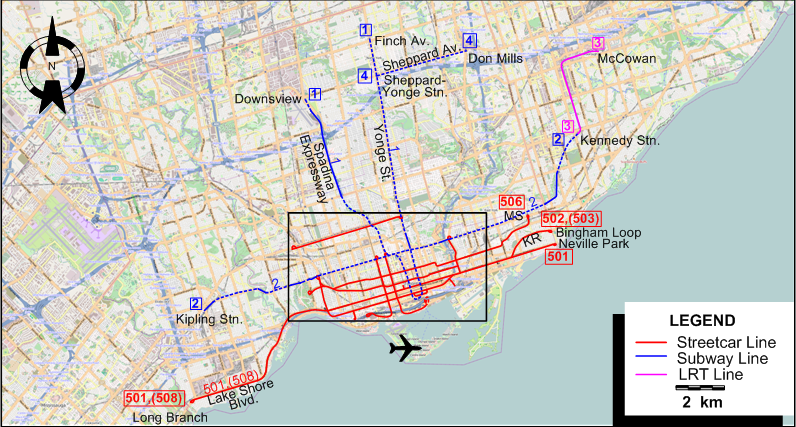 Toronto-2016 tram map
