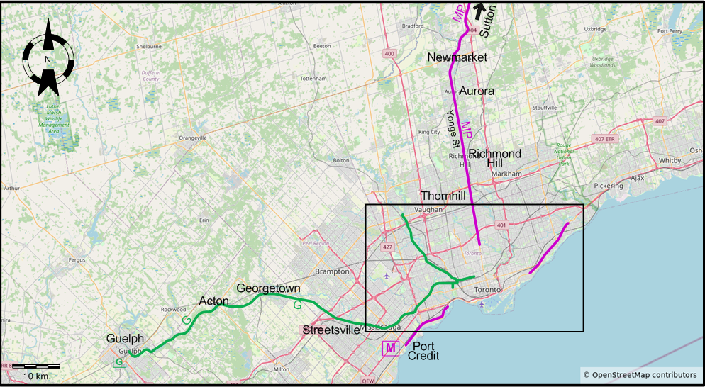 Toronto area tram map 1923