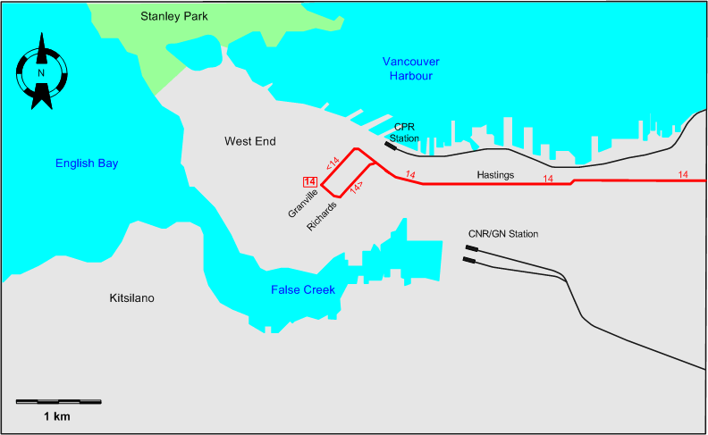 Vancouver tram map 1955