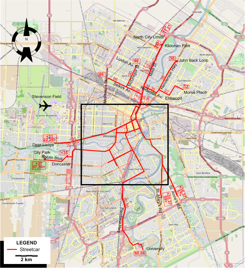 Winnipeg tram map 1941