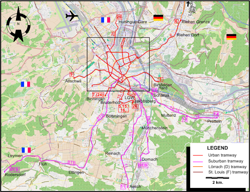 Basel tram map