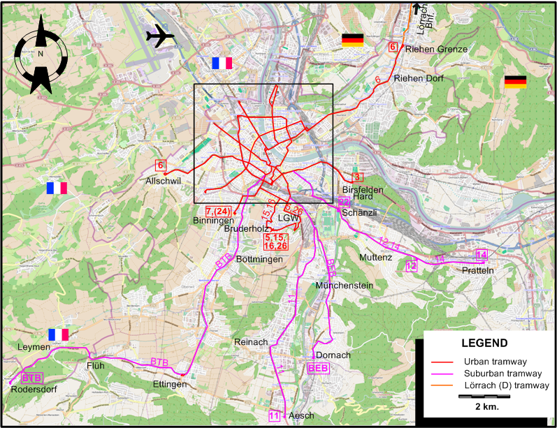 Basel tram map