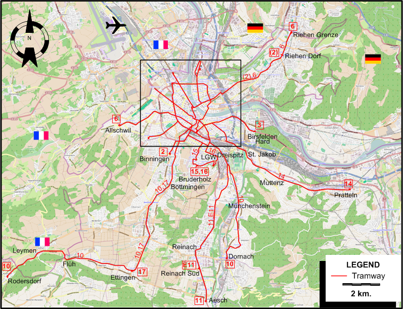 Basel tram map