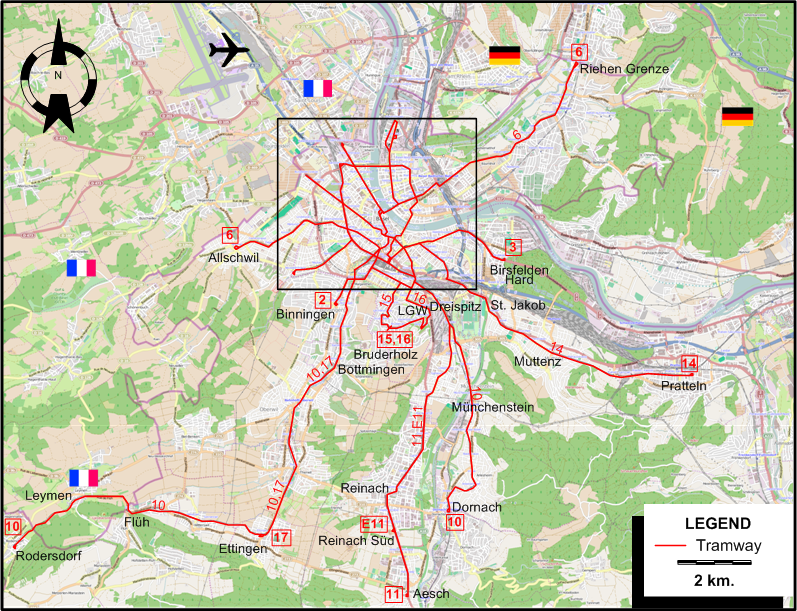 Basel tram map