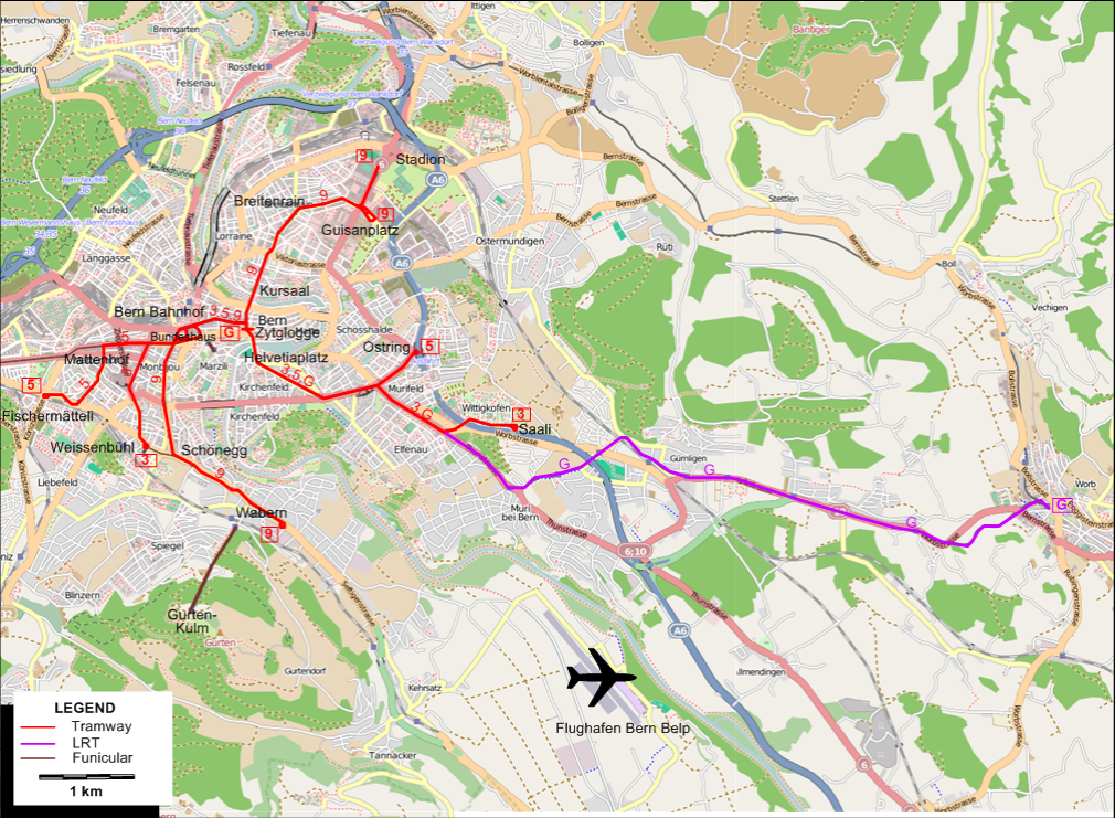 Berne tram map