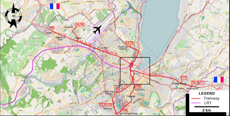 Geneva 2011 tram map