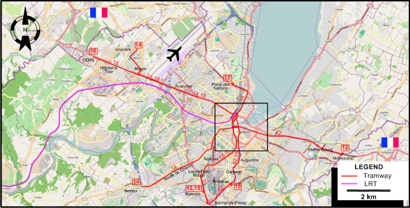 Geneva 2014 tram map