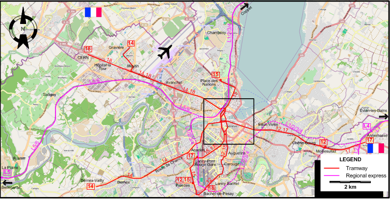 Geneva 2021 tram map