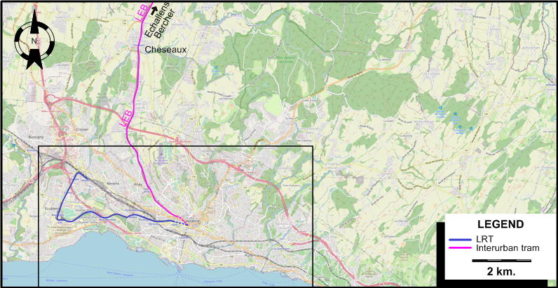 Lausanne 2006 tram map