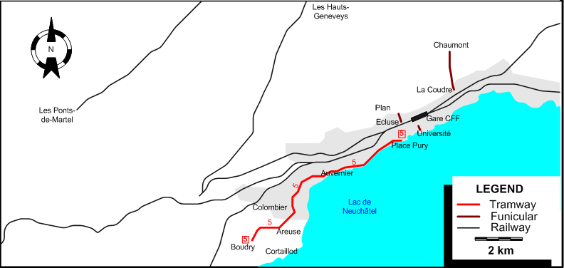 Neuchâtel tram map