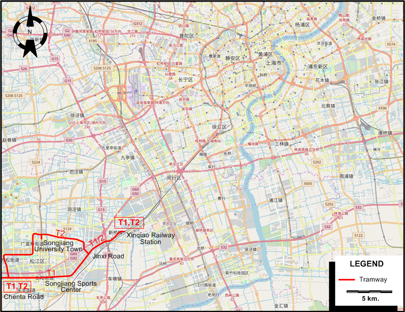 Shanghai tram map 2023