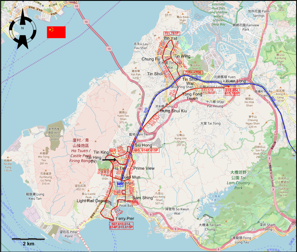 Tuen Mun tram map