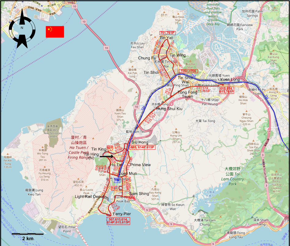 Tuen Mun tram map 2021