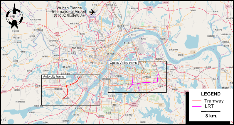 Wuhan tram map 2018