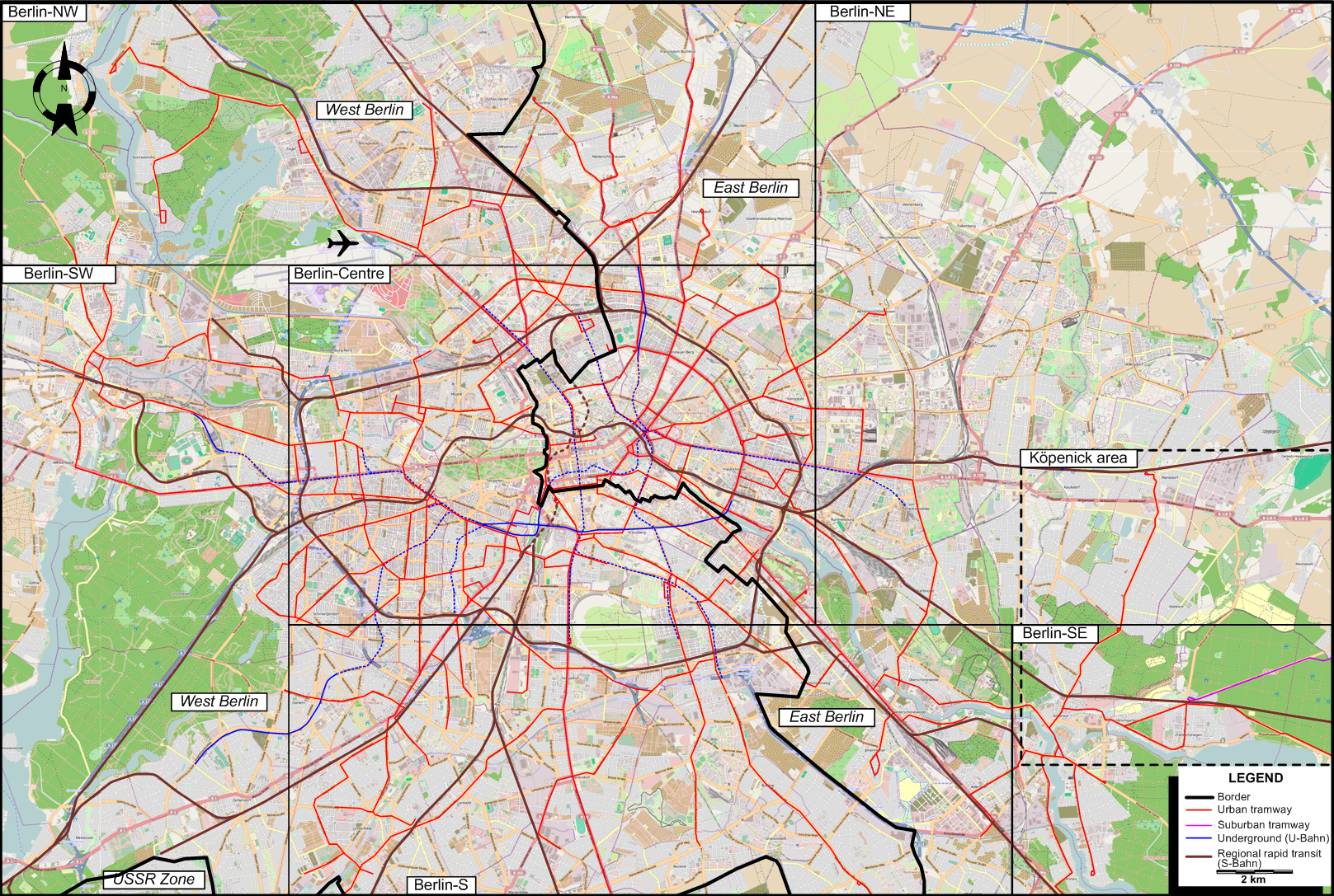 Berlin  1949 tram map