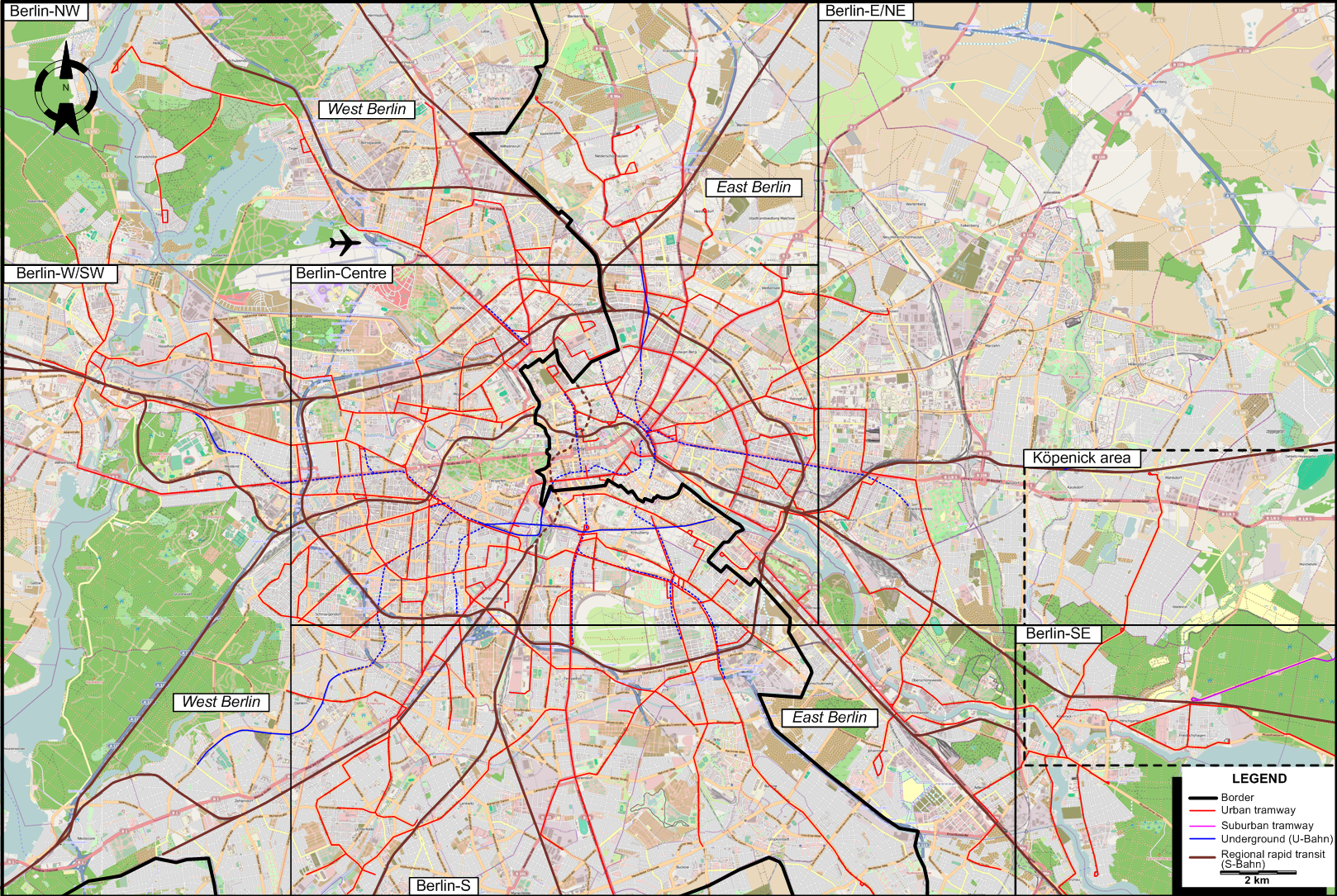 Berlin  1953 tram map