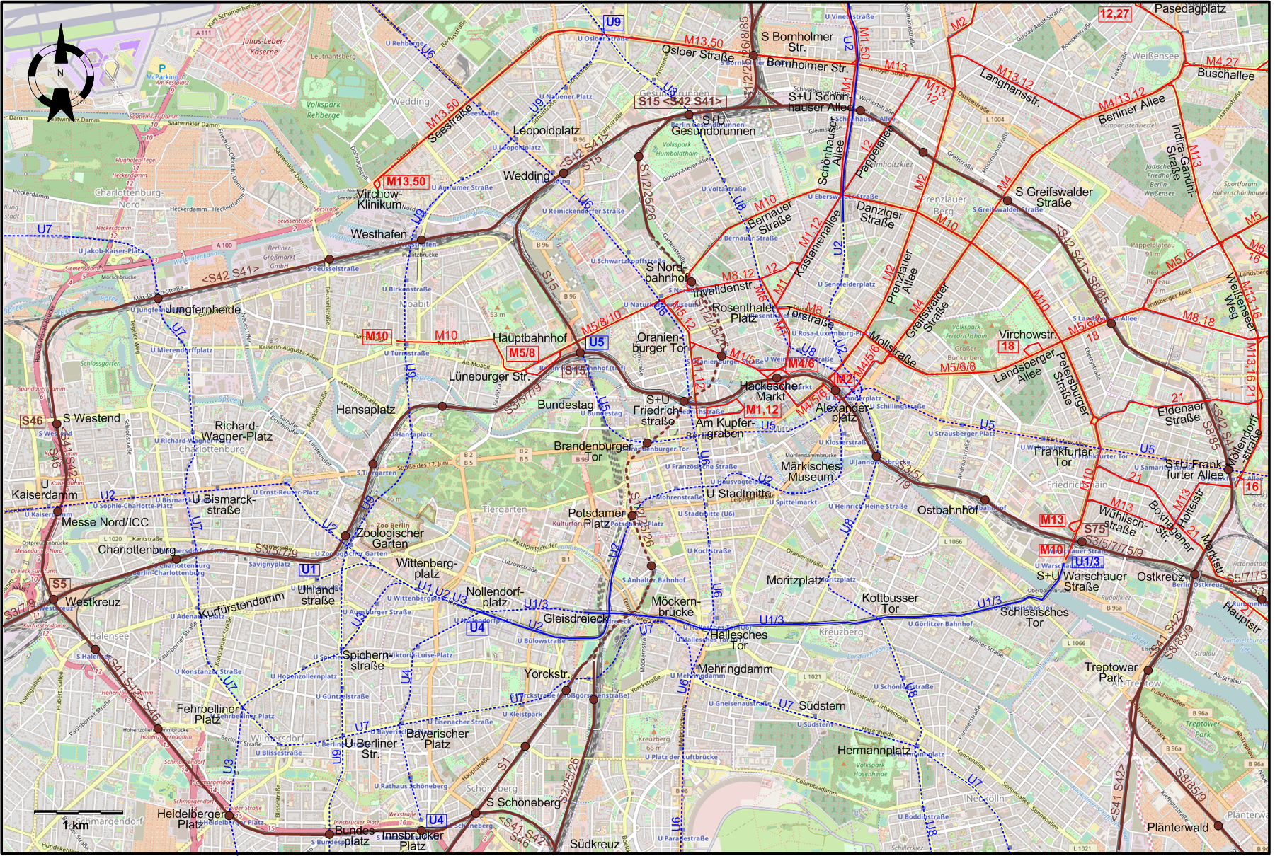 Berlin 2026 central tram map