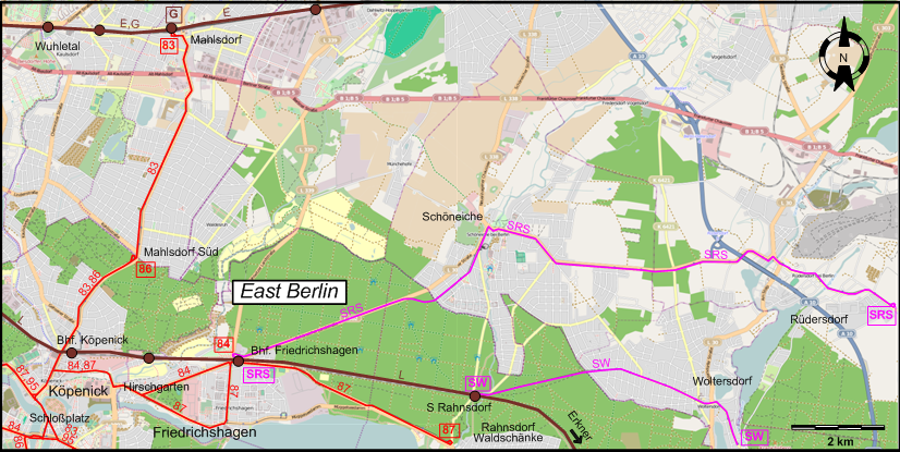 Berlin Köpenick  1949 tram map