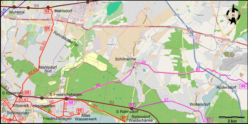 Berlin Köpenick 2017 tram map
