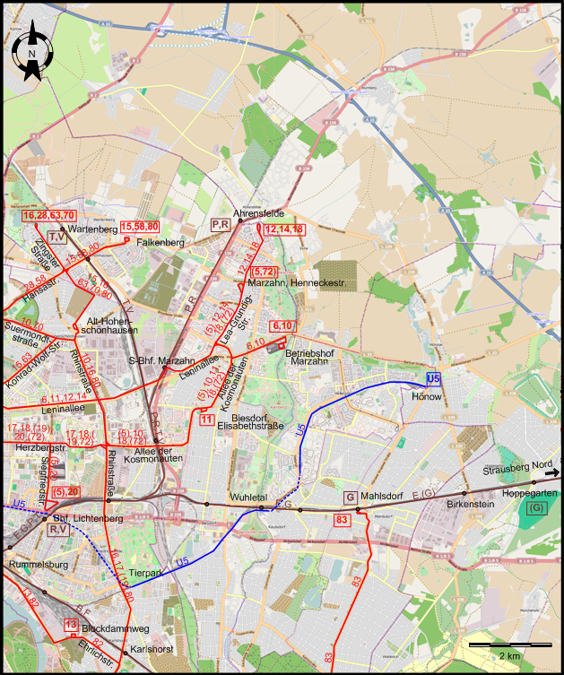 Berlin 1990 eastern northeastern tram map