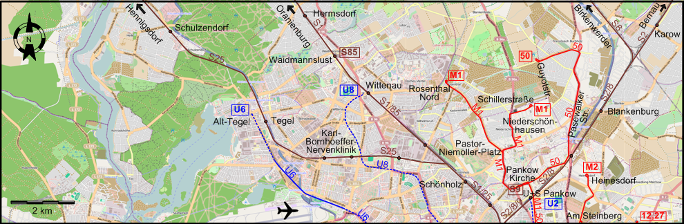 Berlin 2010 northwestern tram map