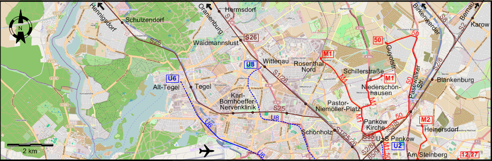 Berlin 2017 northwestern tram map
