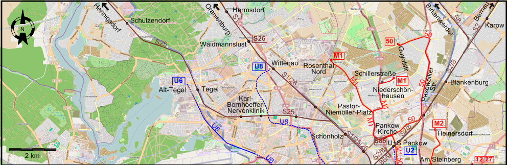 Berlin 2020 northwestern tram map