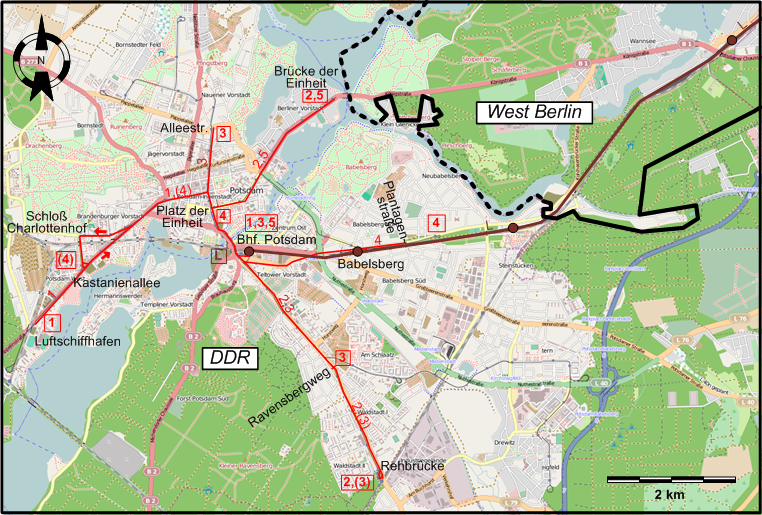 Potsdam  1951 tram map