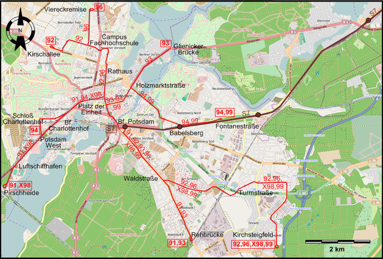 Potsdam 2010 tram map
