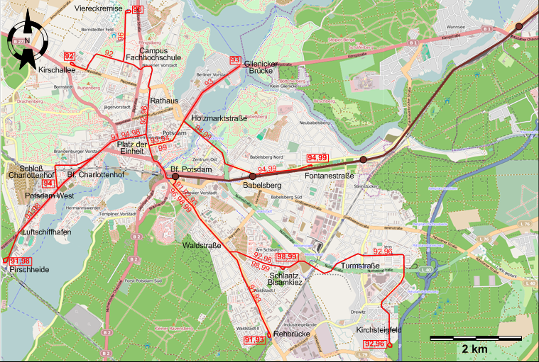 Potsdam 2014 tram map