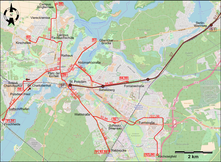 Potsdam 2017 tram map