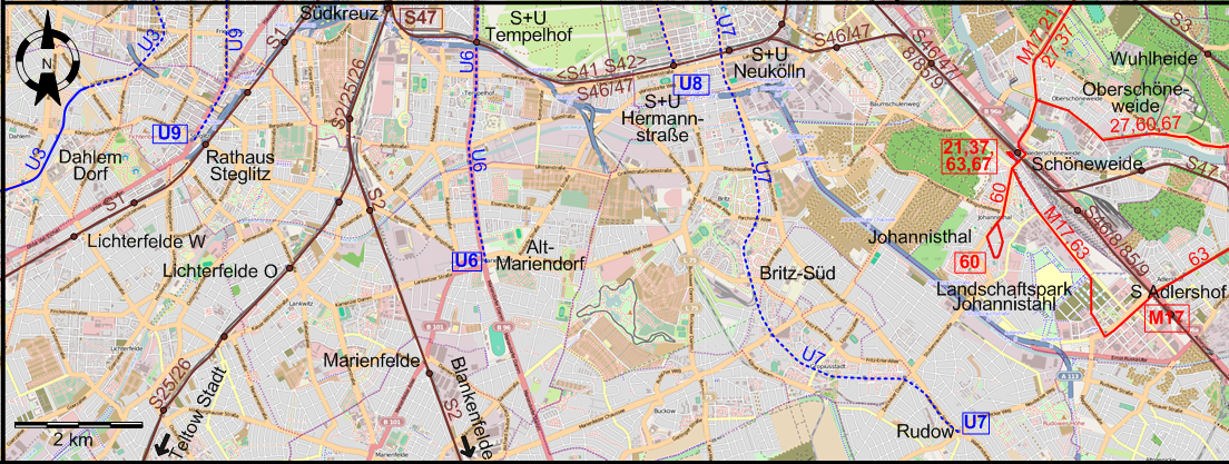 Berlin 2026 southern tram map