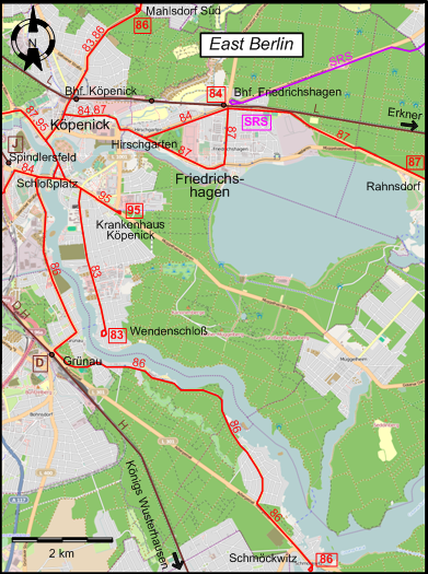 Berlin  1951 southeastern tram map