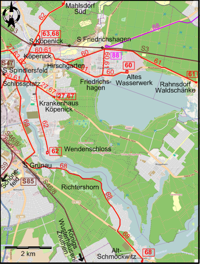 Berlin 2010 southeastern tram map