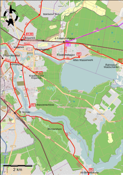 Berlin 2011 southeastern tram map